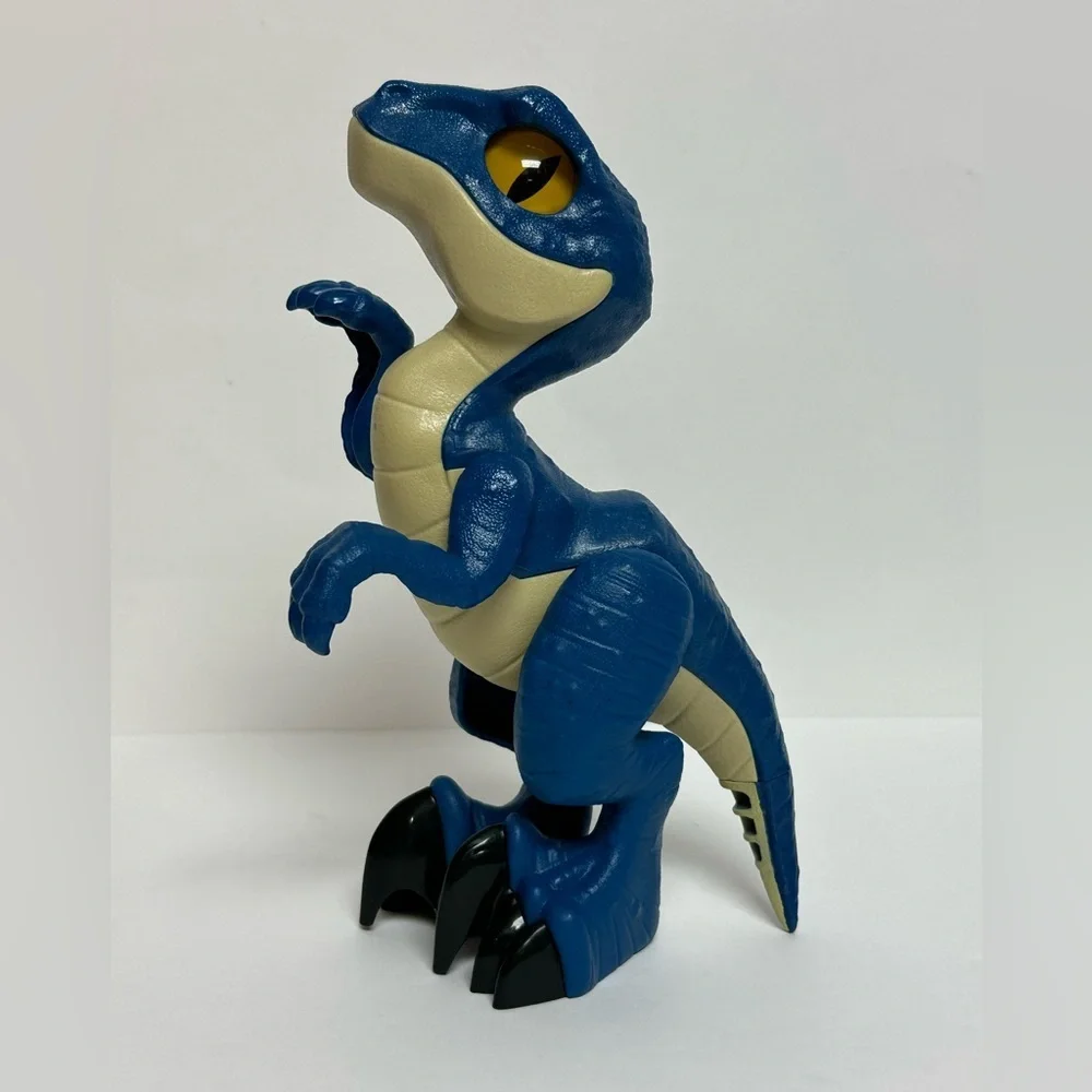 Imaginext Jurassic World Blue Raptor XL Dinosaur Action Figure Toy Fisher-Price